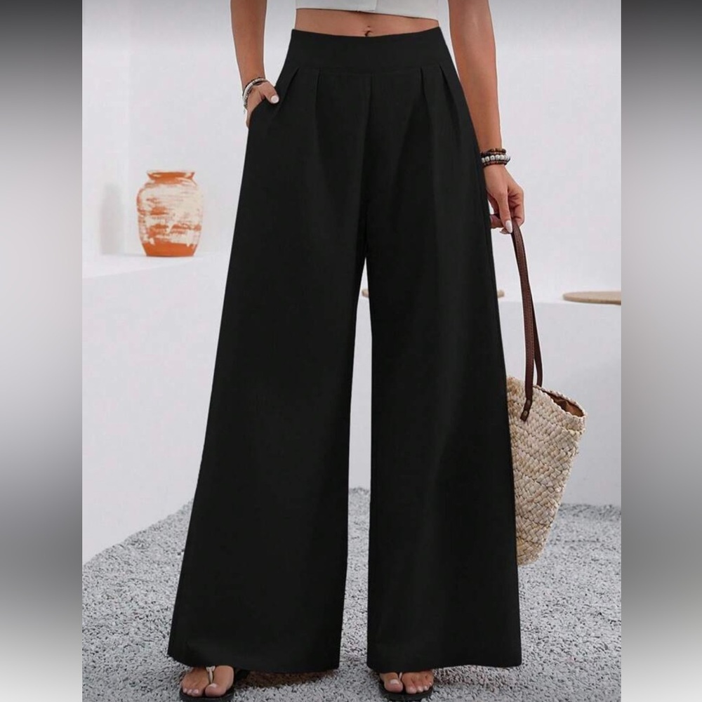 Women's Black Wide-Leg Pants
